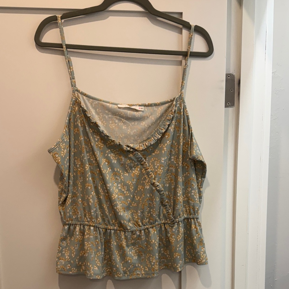 Lush Blue and Gold Floral Camisole